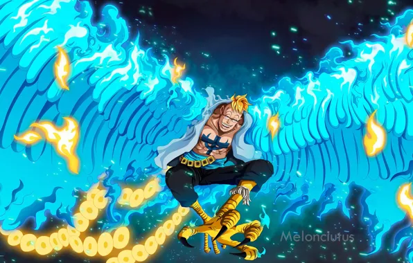 Крылья, парень, One Piece, Marco