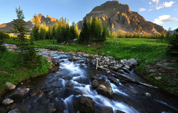 Небо, горы, река, камни, фото