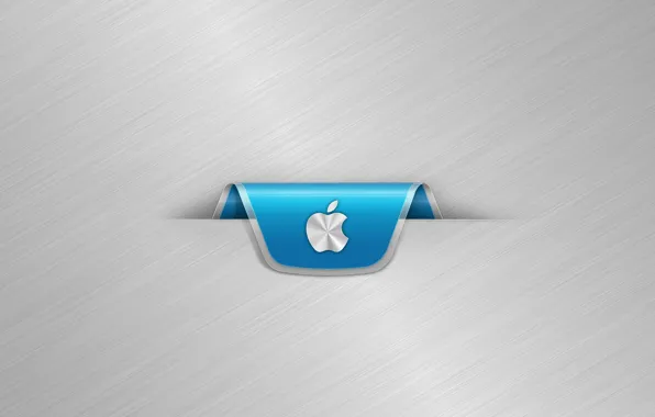Металл, полосы, Apple, серебро, яблоко, минимализм, лого, закладка