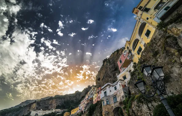 Italy, Campania, Amalfi, Sunset