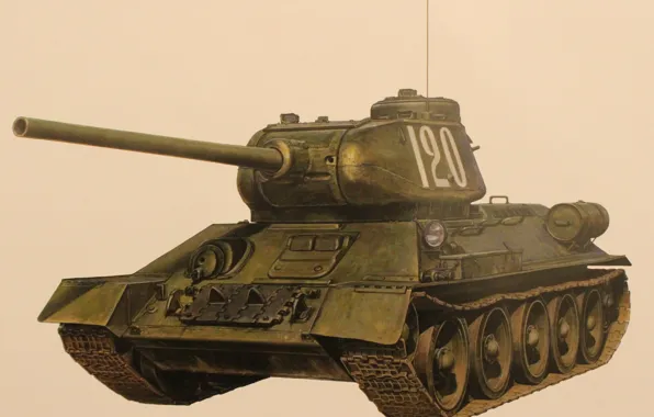 Картинка танк, средний, Т-34-85, 85-мм