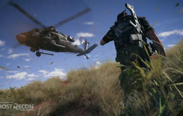 Оружие, вертолёт, ghost recon wildlands, tom clansys