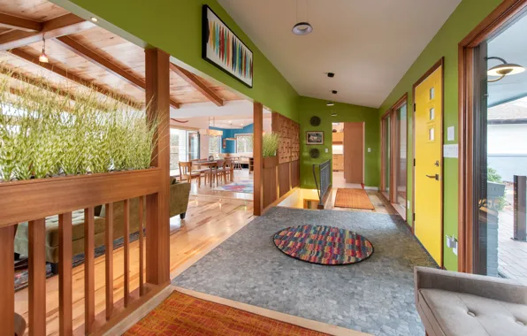 Дизайн, пространство, стиль, вилла, интерьер, Mid-Century Modern, Charm with custom artwork, by Stephanie