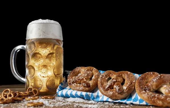 Beer, table, festival, mug, pretzels