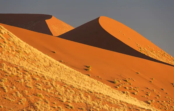 Картинка песок, небо, барханы, Африка, Намибия, пустыня Намиб