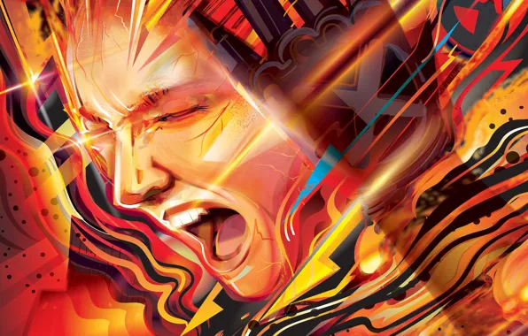 Девушка, абстракция, фантастика, арт, постер, крик, комикс, Dark Phoenix