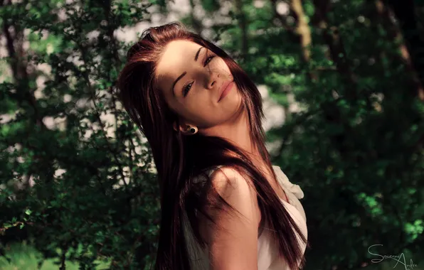 Лето, девушка, улыбка, волосы