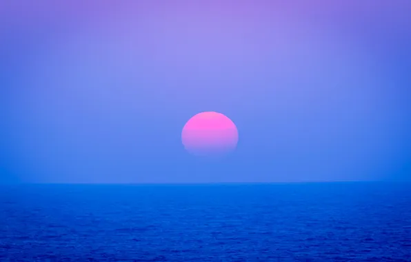 Картинка море, небо, солнце, закат