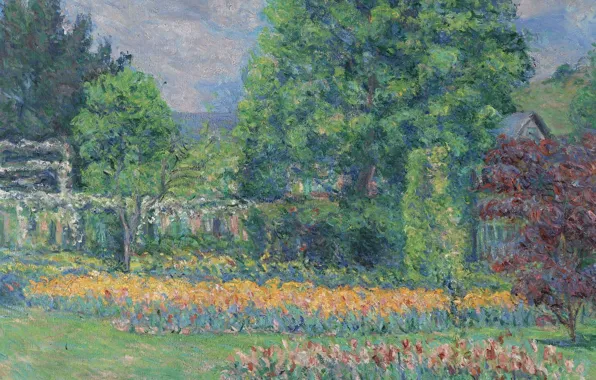 Пейзаж, картина, импрессионизм, Бланш Моне, Сад в Живерни, Blanche Hochede-Monet