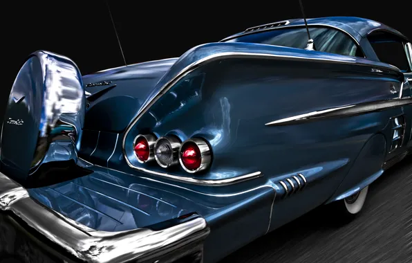 Картинка ретро, Chevrolet, классика, Impala, 1958