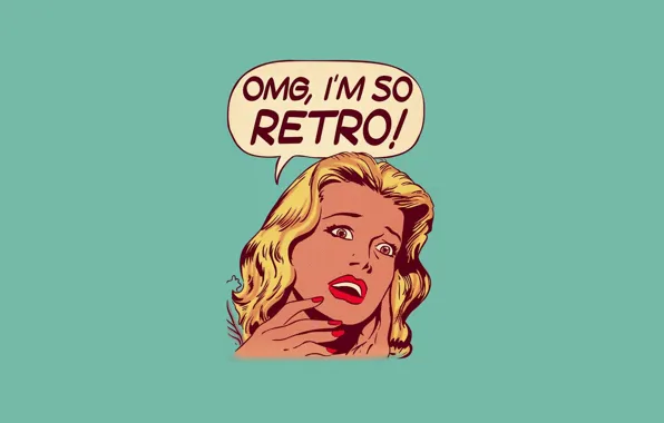 Text, woman, blue, Retro, Pop-art