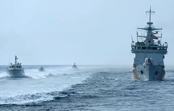 Катера, учения, патрульный корабль, Береговая Охрана, SG-702, TCSG Güven