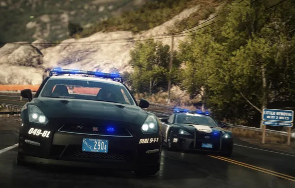 Гонка, полиция, погоня, lexus lfa, Nissan GT-R, Need for Speed Rivals
