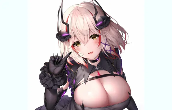 Girl, sexy, cleavage, dress, boobs, anime, beautiful, short hair