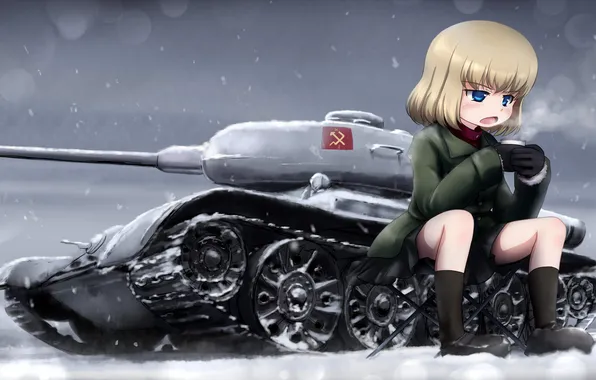 Картинка Art, Girls und Panzer, Katyusha, Chipika