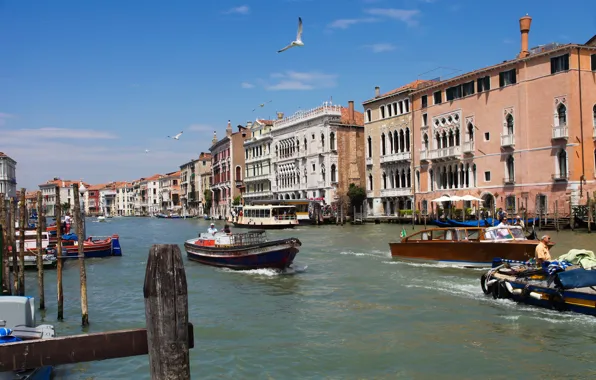 Картинка лодка, Италия, Венеция, канал