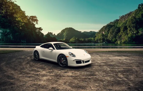 Картинка 911, Porsche, Landscape, Carrera, White, Mountains, Supercar