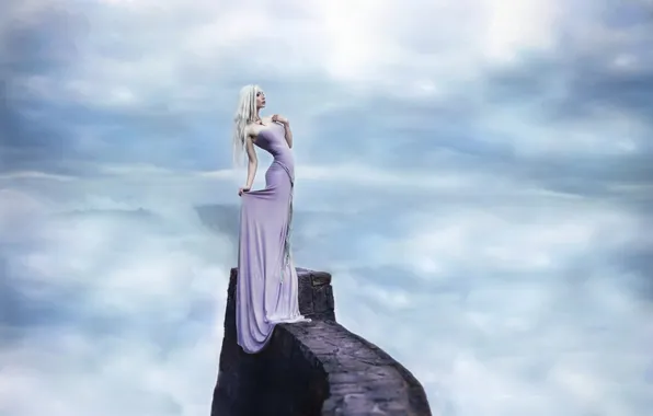 Небо, девушка, фон