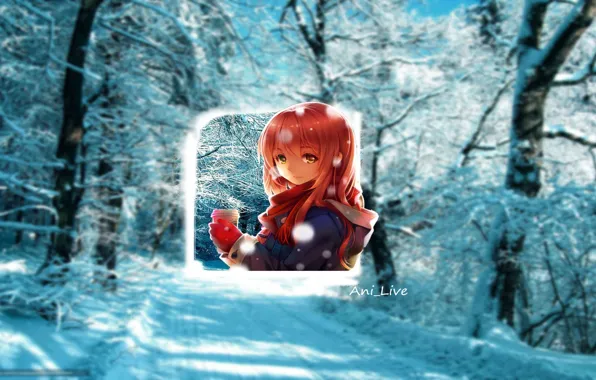 Girl, Winter, snow