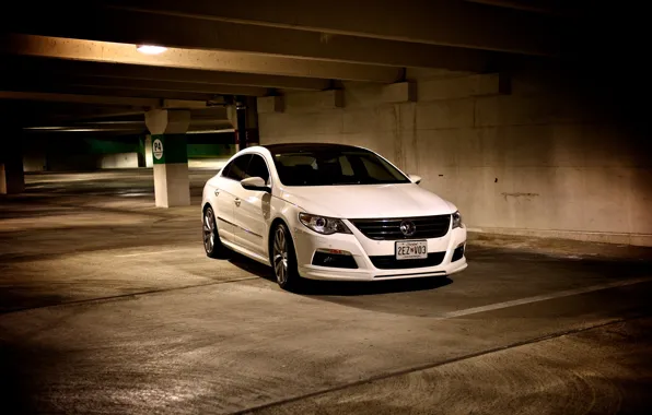 Белый, стоянка, перед, VW CC