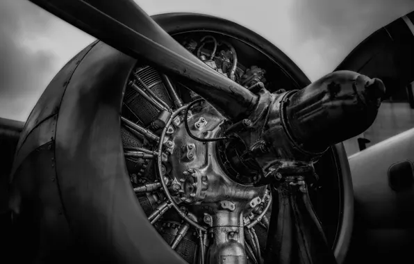 Картинка metal, propeller, aircraft engine