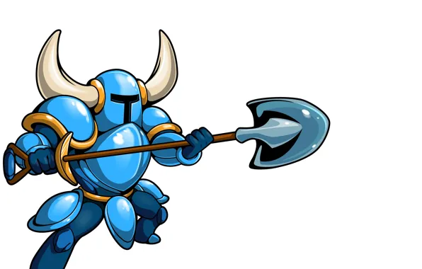 Blue, warrior, attack, Shovel Knight