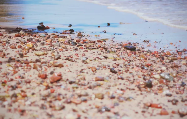 Картинка песок, пляж, галька, камни, разные