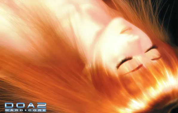 Ресницы, лежит, рыжая, закрытые глаза, Kasumi, Dead or Alive, DoA Girls