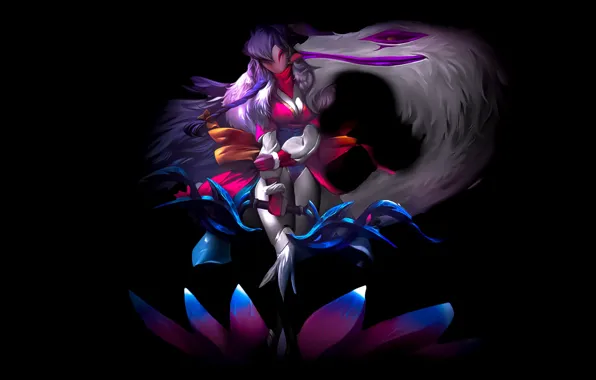 League of Legends, dark background, Kindred League of Legends, League of Legends Wild Rift