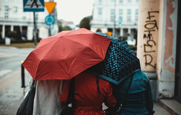 Девушки, улица, переход, зонты, Erik Witsoe