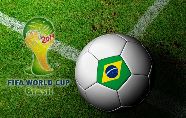 Картинка футбол, мяч, Бразилия, football, flag, кубок мира, World Cup, Brasil