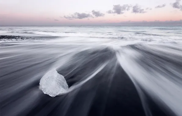 Картинка море, пляж, лёд, Исландия