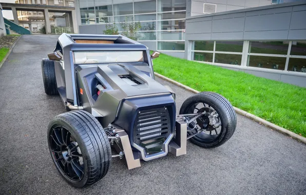 Газон, здание, дорожка, hot rod, eight, балон, sbarro