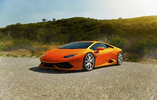 Картинка Lamborghini, Orange, Front, Sun, Diamond, Supercars, Edition, Exotic