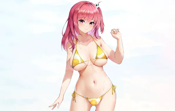 Girl, sexy, boobs, anime, beautiful, pretty, redhead, erotic