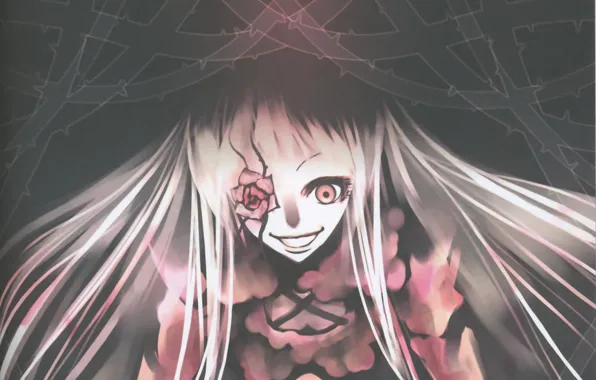 Тьма, безумие, девы розена, Rozen Maiden, одержимая, щипы, адская ухмылка, Kirakishou