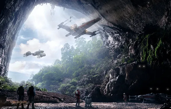Картинка Звёздные войны, Alfie Rodriguez, фантастическая эпопея, Rebel Hidden Base in SooKah System