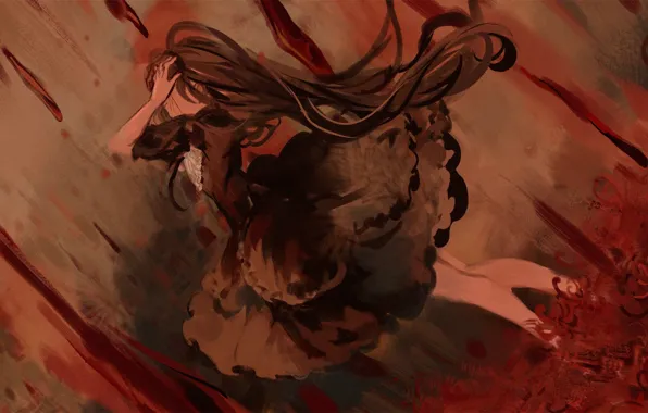 Девушка, кровь, Akemi Homura, Mahou Shoujo Madoka Magica, ликорисы, Homulilly