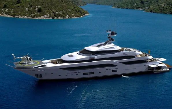Luxury, yacht, motor, steel mega yacht