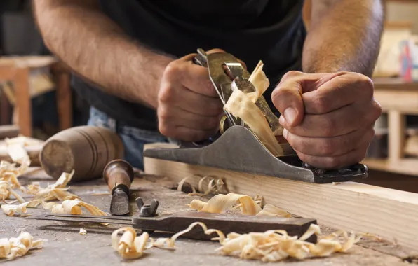 Wood, hands, tools, woodworking, worker