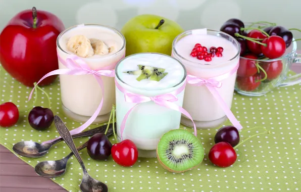 Картинка fresh, fruits, dessert, berries, milkshake, yogurt
