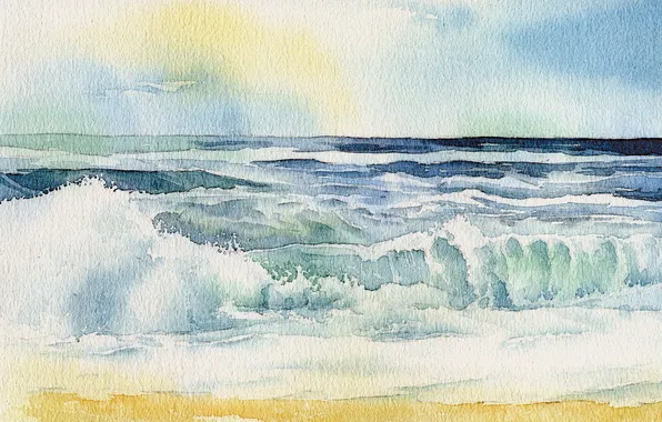 Картинка море, пейзаж, картина