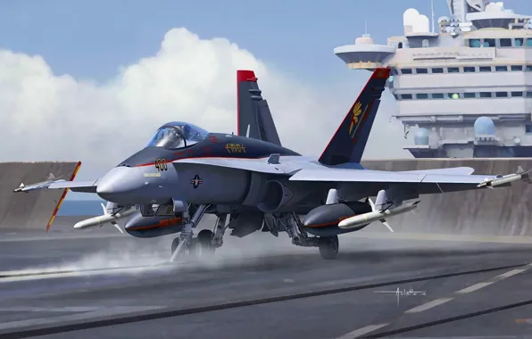 США, истребитель-бомбардировщик, Штурмовик, F/A-18C Hornet, US NAVY, Auletta