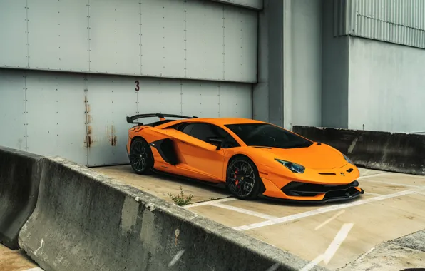 Картинка Lamborghini, Orange, Italy, Aventador, VAG