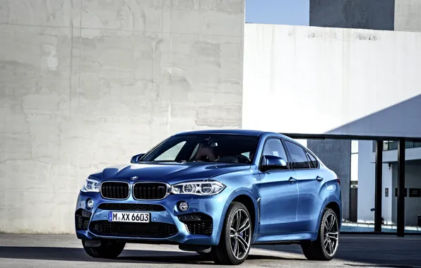 Фото, BMW, Голубой, Автомобиль, 2015, X6 M, Металлик