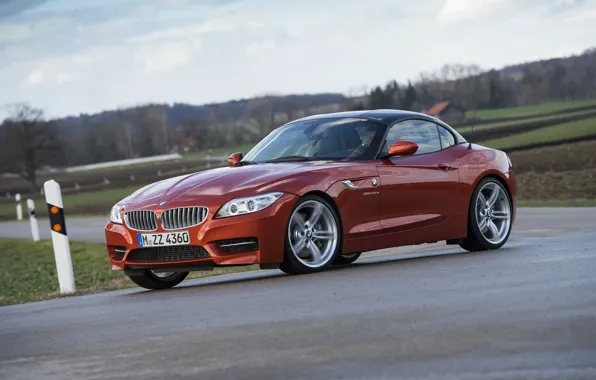 Картинка дорога, асфальт, BMW, родстер, 2013, E89, BMW Z4, Z4