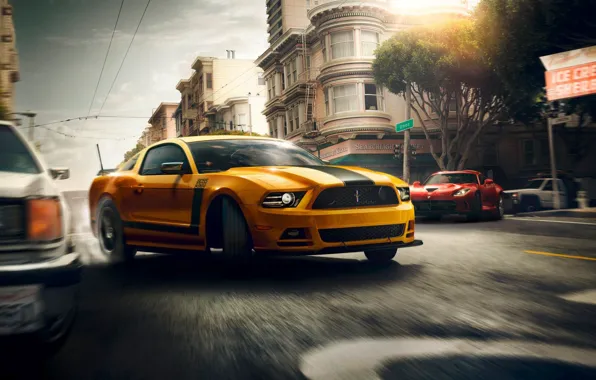 Картинка Mustang, Ford, Muscle, Dodge, Red, Car, Viper, Speed