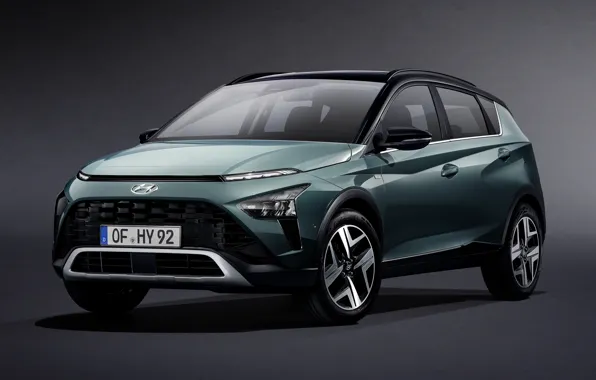 Hyundai, crossover, grey background, 2021, bayon