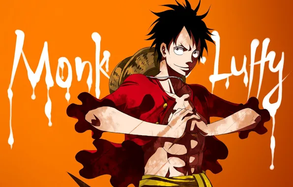Фон, надпись, парень, One Piece