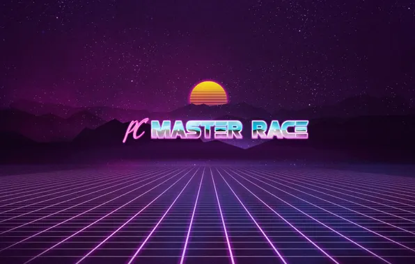 Звезды, Неон, Фон, Race, Master, PC Master Race, Synth